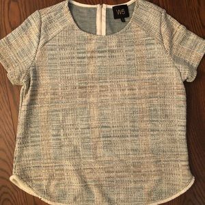 Anthropologie W5 Woven Top Fringe Hem Size Medium